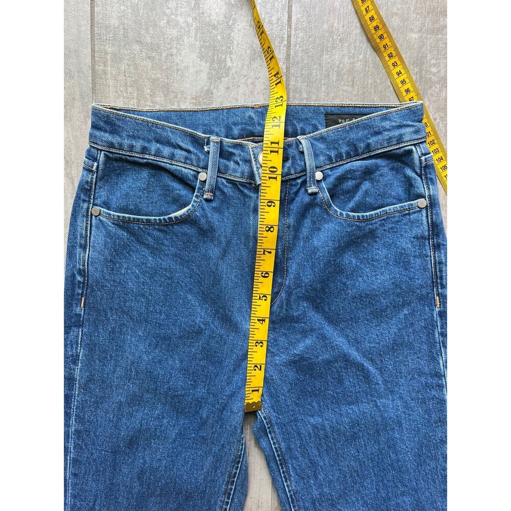 $275 Rag & Bone Dylan Snap Button Wide Leg Straight Blue Jeans High Rise 26 - Picture 11 of 15